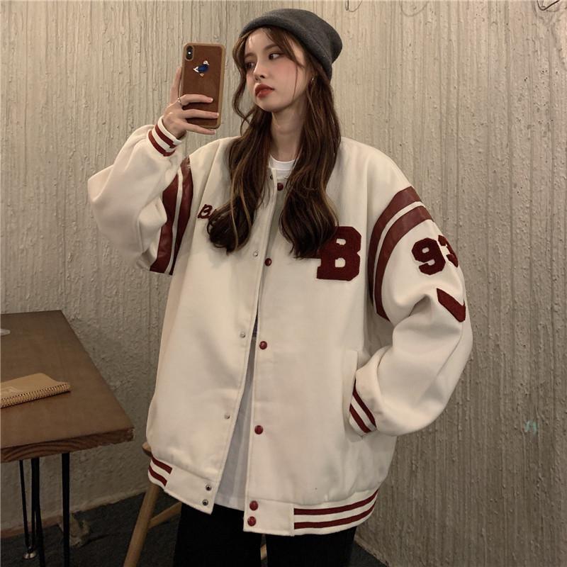 Women's Jackets 2021 Jacket Plus Velvet Thick Coats Student Women Female Korean Style Loose Tops Ins Baseball Uniform Tide, Black;brown
Women's Jackets 2021 Jacket Plus Velvet Thick Coats Student Women Female Korean Style Loose Tops Ins Baseball Uniform Tide, Black;brown