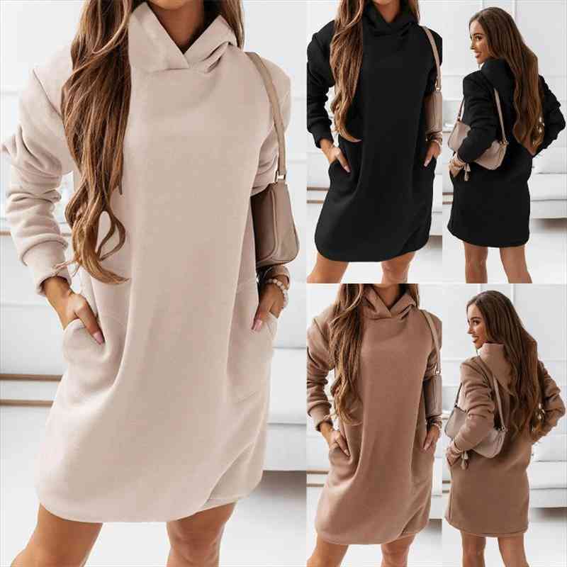 winter solid color casual long-sleeved women dress sweatshirt clothing fashion elegant hooded party mini pullover, Black;gray
winter solid color casual long-sleeved women dress sweatshirt clothing fashion elegant hooded party mini pullover, Black;gray