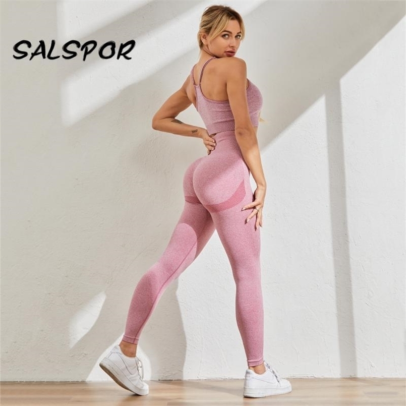 SALSPOR Seamless Booty Leggings Women Gym Two Piece Set Workout Activewear Athletic Sports Pants Push Up Fitness Stretchy 211108, Pink 
SALSPOR Seamless Booty Leggings Women Gym Two Piece Set Workout Activewear Athletic Sports Pants Push Up Fitness Stretchy 211108, Pink