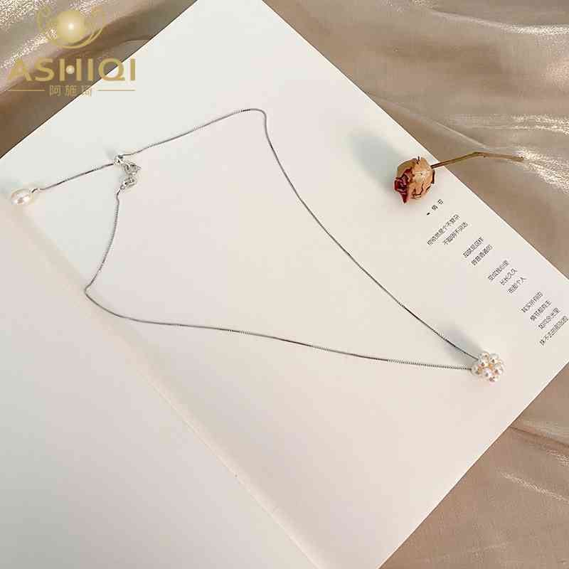 ASHIQI Natural Freshwater Pearl Necklace Pendant Real 925 Sterling Silver Chain Jewelry for Women 2021 Trend
ASHIQI Natural Freshwater Pearl Necklace Pendant Real 925 Sterling Silver Chain Jewelry for Women 2021 Trend
