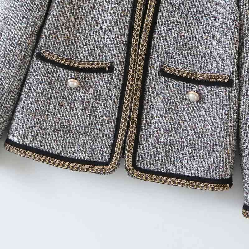 vintage women elegant patchwork jackets autumn fashion ladies knitted coats casual female chic girls outfits 210430