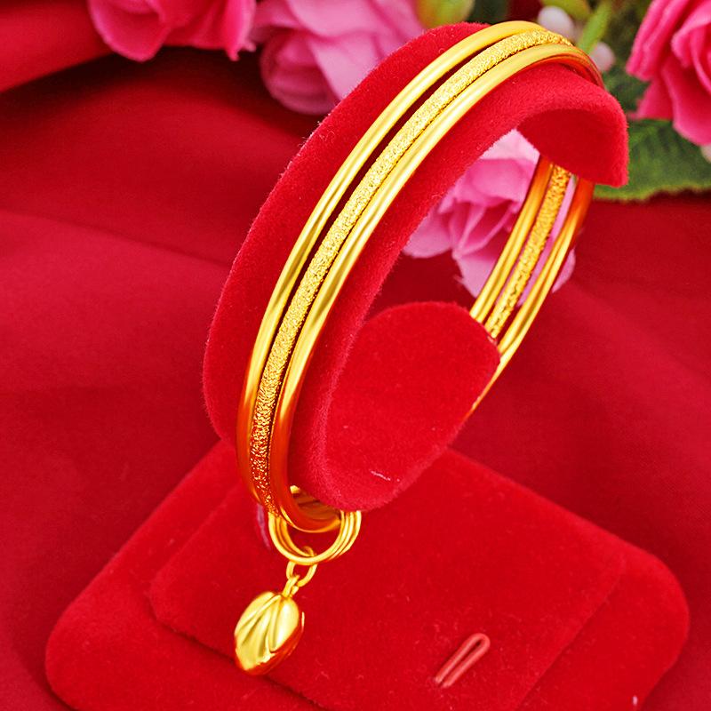 Bangle Temperament Jewelry Yellow Gold Filled Women Small Bell Pendant Three-Circle Bracelet
Bangle Temperament Jewelry Yellow Gold Filled Women Small Bell Pendant Three-Circle Bracelet