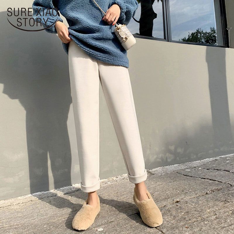 Autumn and Winter Harem Pants High Waist Women Fashion Cotton Casual Loose Trousers Female Pantalon 11473 210506