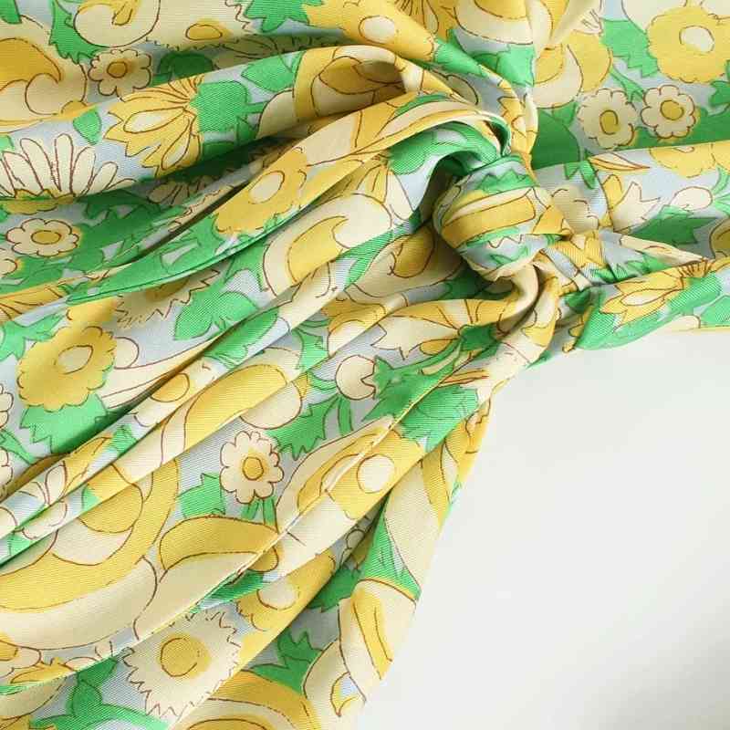 Summer Women Flower Print Lace Up Bow Mini Wrap Dress Female Nine Quarter Sleeve Clothes Casual Lady Loose Vestido D7730 210430