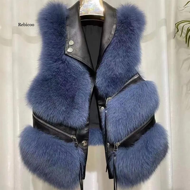 Women's Fur & Faux Autumn Winter Sleeveless Short Coat Vest Women Vintage Spliced Warm Leather Jacket Female Waistcoat Streetwear, Black
Women's Fur & Faux Autumn Winter Sleeveless Short Coat Vest Women Vintage Spliced Warm Leather Jacket Female Waistcoat Streetwear, Black