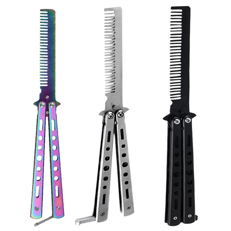 Hair Brushes Foldable Comb Stainless Steel Practice Training Butterfly Knife Beard Moustache Brushe Salon Hairdressing Styling Tool
Hair Brushes Foldable Comb Stainless Steel Practice Training Butterfly Knife Beard Moustache Brushe Salon Hairdressing Styling Tool