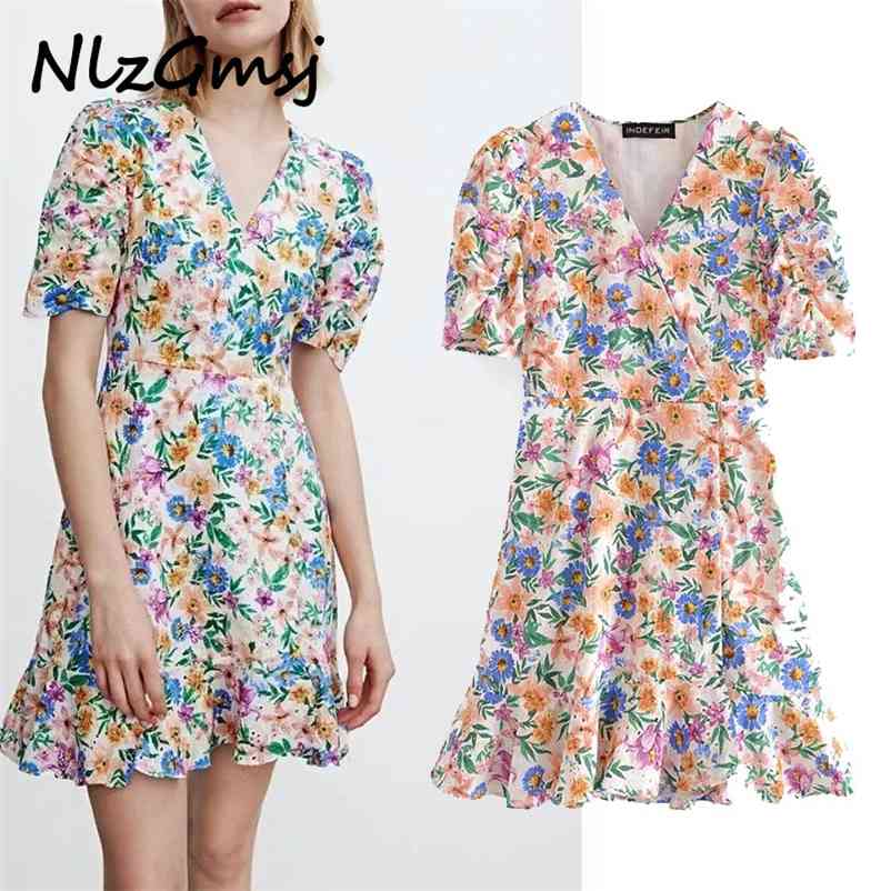 Dres Summer women's dress casual flower print V-neck short-sleeved slim Vestidos 04 210628, As picture
Dres Summer women's dress casual flower print V-neck short-sleeved slim Vestidos 04 210628, As picture