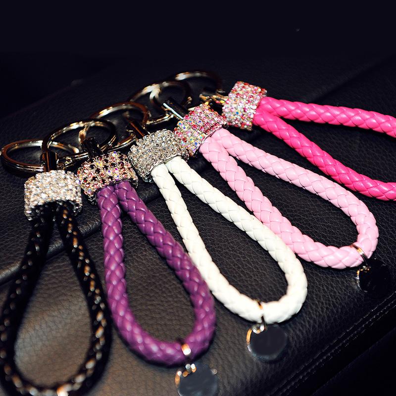Keychains Rhinestone Diamond Car Key Chain For Motorcycles Cars Fobs Knit Leather Rope Ring Keyring Men And Women
Keychains Rhinestone Diamond Car Key Chain For Motorcycles Cars Fobs Knit Leather Rope Ring Keyring Men And Women
