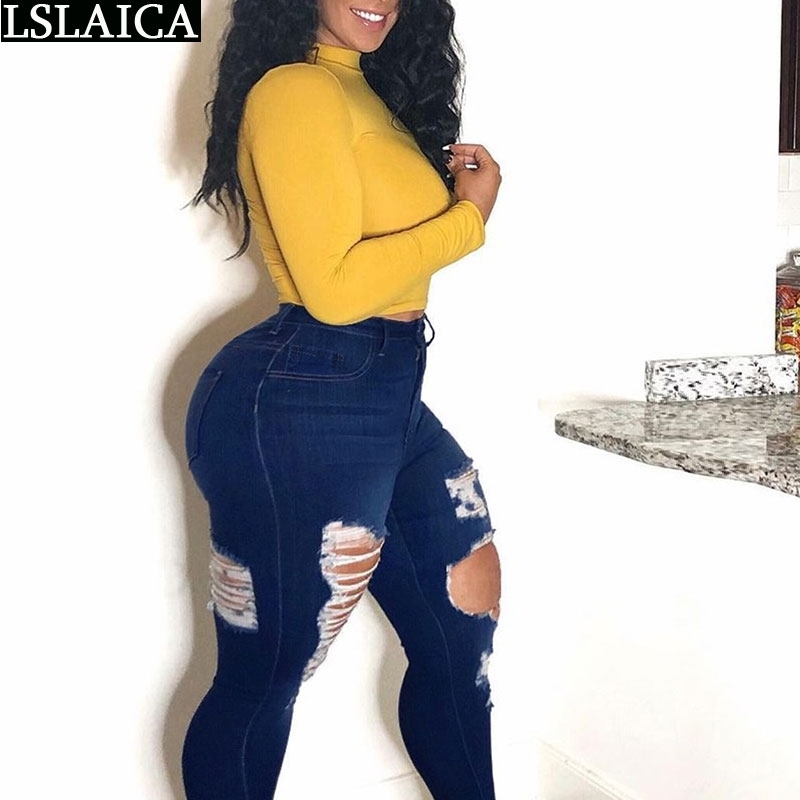 Clothes for Women Big Hole Pocket Placket with Zipper Trousers Skinny Casual Full Length Fashion Small Feet Jeans 210520