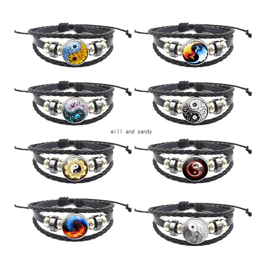 World Yin Yang Tai Chi Time Gem Bracelet Glass Cabochon Pu Leather Adjustable Bracelets Bangle Cuff women men Fashion Jewelry Will and Sandy 
World Yin Yang Tai Chi Time Gem Bracelet Glass Cabochon Pu Leather Adjustable Bracelets Bangle Cuff women men Fashion Jewelry Will and Sandy