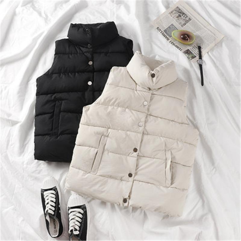Women's Vests Korean Winter Ladies Fashion Cotton Vest Jacket Thickened Short Down Coat Solid Keep Warm Top ZY5824, Black;white
Women's Vests Korean Winter Ladies Fashion Cotton Vest Jacket Thickened Short Down Coat Solid Keep Warm Top ZY5824, Black;white
