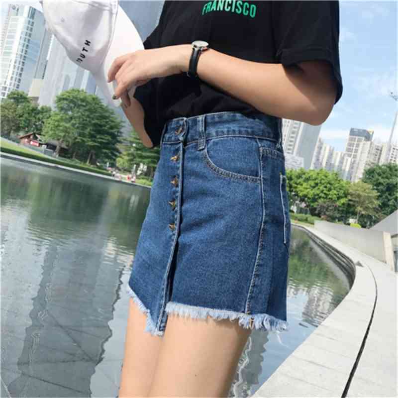 Summer Light Blue Irregular Casual College Wind Basic All Match Fashion A-line Korean Style High Waist Short Skirts 210611