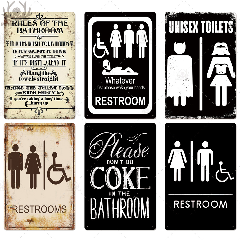 Toilet Sign Plaque Metal Vintage Bathroom Metal Sign Tin Sign Wall Decor for Toilet Bathroom Restroom
Toilet Sign Plaque Metal Vintage Bathroom Metal Sign Tin Sign Wall Decor for Toilet Bathroom Restroom