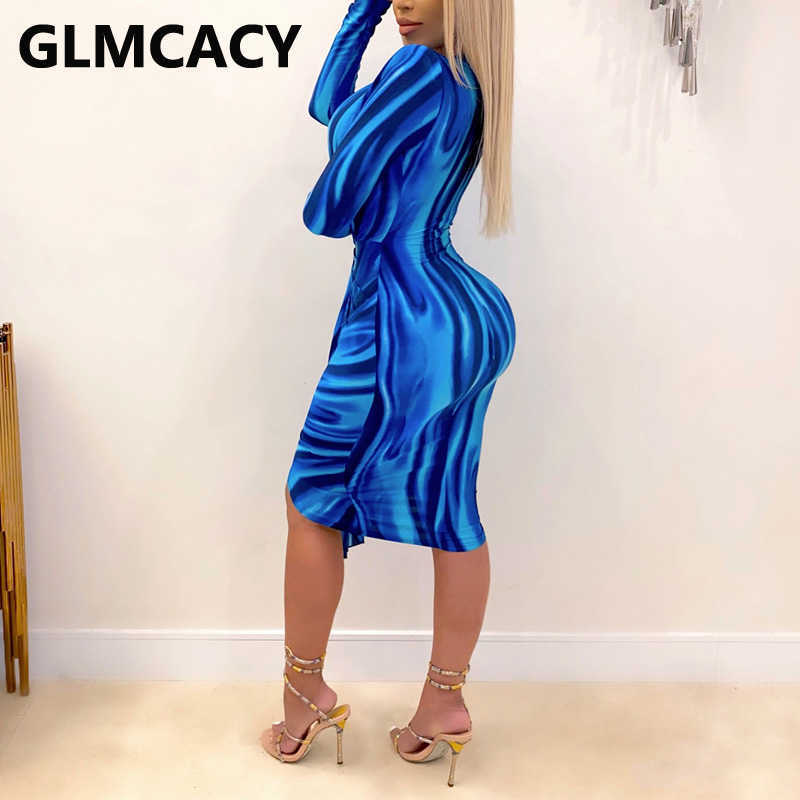 Women Long Sleeve Plunge V-neck Ruched Bodycon Dress Sexy & Club Night Out Dresses 210702