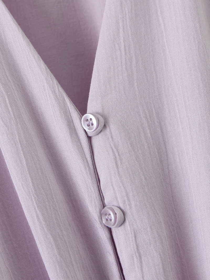 vintage purple women short shirts summer casual ladies blouses fashion female button-fly girls 210527