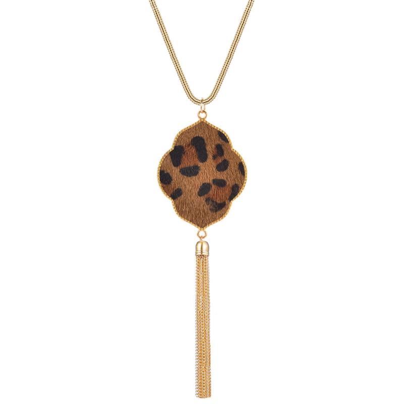 Pendant Necklaces Women Fashion Trendy Long Sweater Chain Gold Silver Color Metal Leopard Fur Tassel Necklace Collar Jewelry
Pendant Necklaces Women Fashion Trendy Long Sweater Chain Gold Silver Color Metal Leopard Fur Tassel Necklace Collar Jewelry