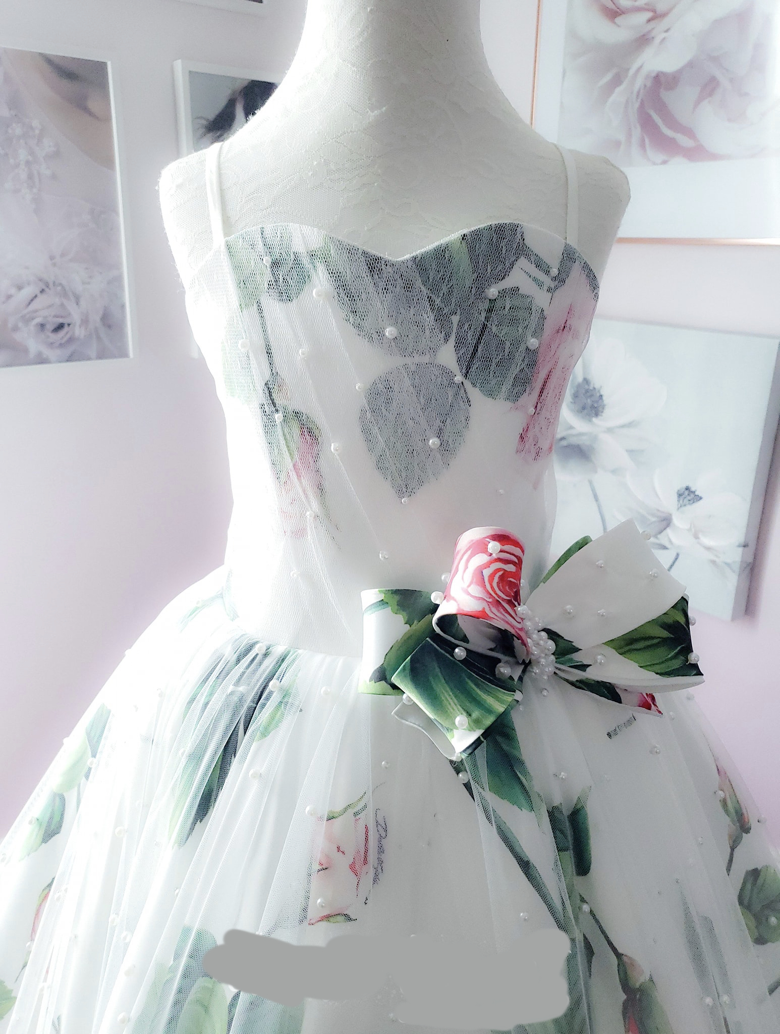 Roses Flower Girl Dresses 2022 Print Floral Satin Baby Girls Dress Princess Little Kids Birthday First Communion Formal Event Wear Gowns Infant Toddle