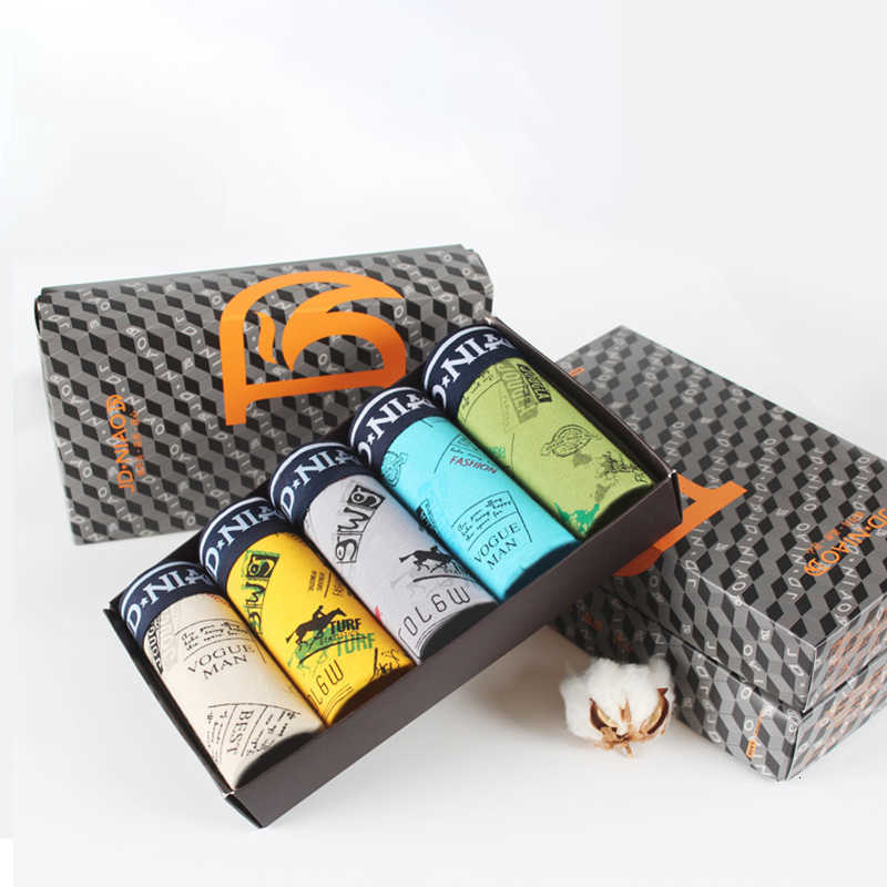 Style 5 pieces / set of Boxershort Men Soft Breathable Mens Underwear Boxer Fashionable Cotton Underwear Men Boxer SH190906