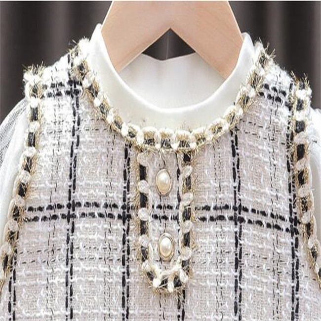 New Fashion Sweet Girls Dresses Kids Princess Overall Dress+Long Sleeve Tops Blouse 2pcs Children Baby Infant Clothes Set