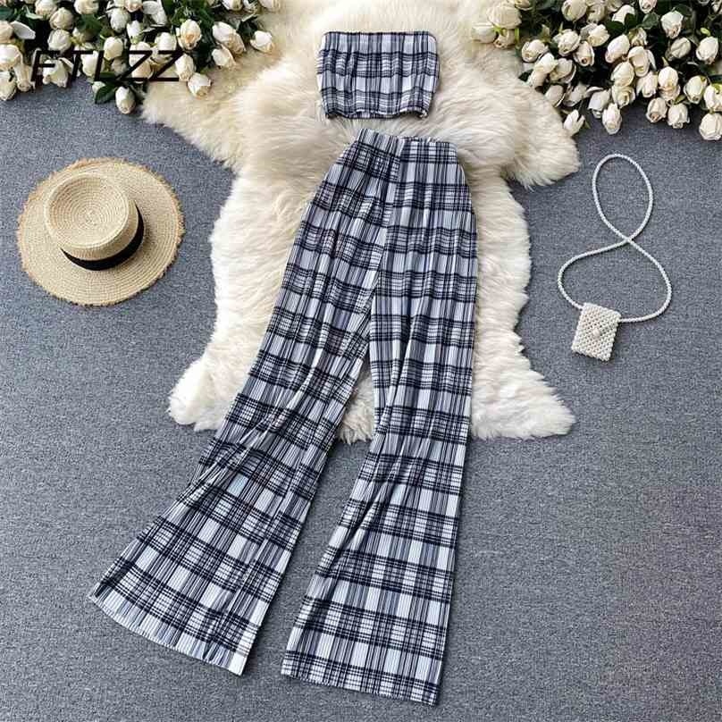 Woman Streetwear Plaid Suit Summer Sexy Shirt Crop Tops High-waist Wide-leg Pants Folds Two-piece Sets Women High Street Outfits 210525, Black
Woman Streetwear Plaid Suit Summer Sexy Shirt Crop Tops High-waist Wide-leg Pants Folds Two-piece Sets Women High Street Outfits 210525, Black
