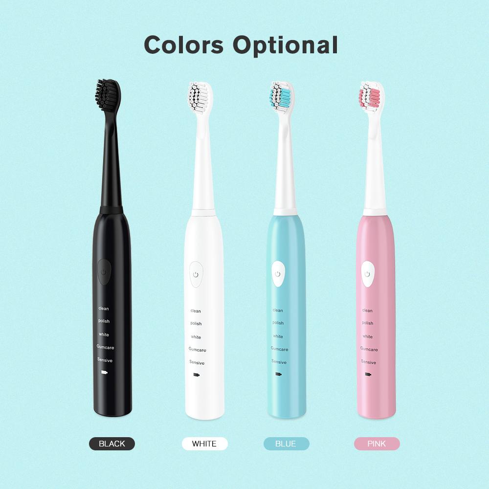 Powerful Sonic Electric Toothbrush Rechargeable with 4 Replacement Brush Heads Ultrasonic Electronic Whitening Teeth Brush 5 Colors DHL
Powerful Sonic Electric Toothbrush Rechargeable with 4 Replacement Brush Heads Ultrasonic Electronic Whitening Teeth Brush 5 Colors DHL