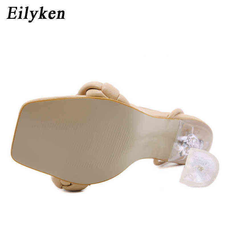 NXY Lady Sandals Eilyken 2022 New Summer Fashion Design Weave Women Transparent Strange High Heels Ladies Open Toe Shoes 0126
