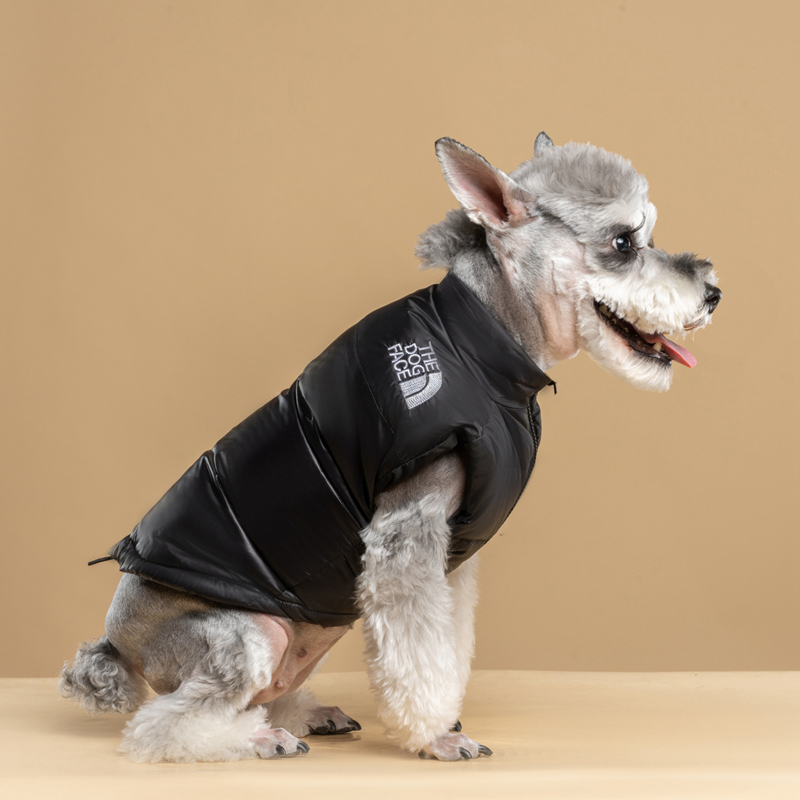 Autumn and Winter Apparel The Dog Face Dogs Clothes Designer Pets Clothing Windproof Warm Pet Vest for French Bulldog Bichon Chihuahua Poodle Black XX