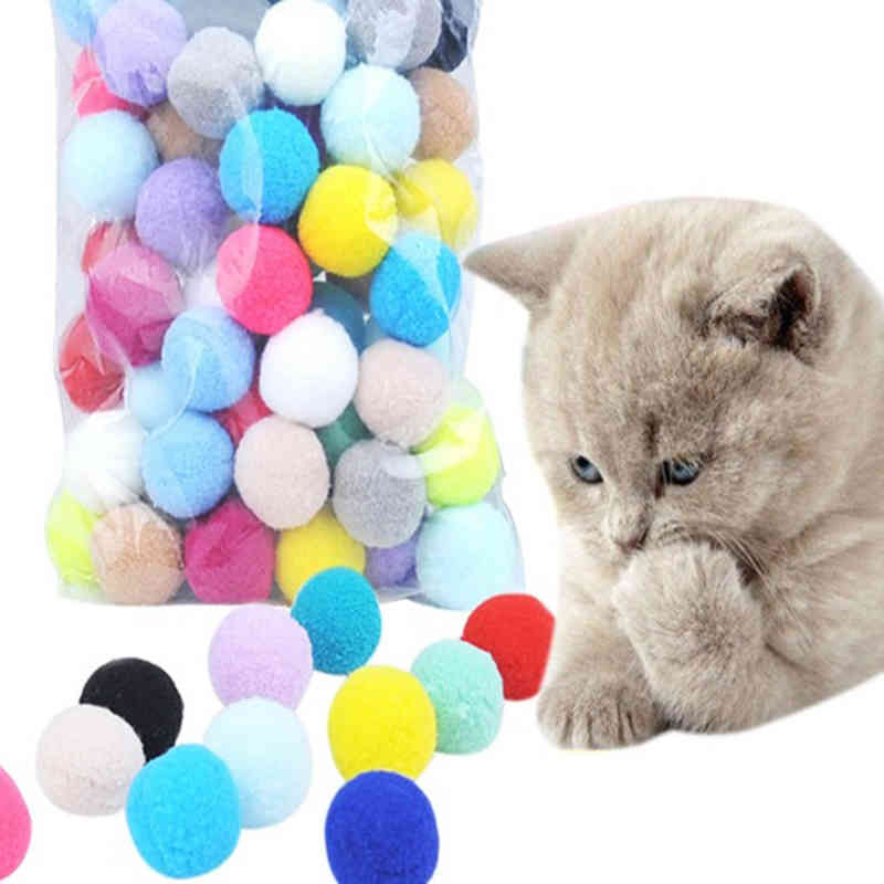 Elastic plush dog ball creative colorful pet cat toy plush ball colorful candy color teeth cleaning ball funny cat interaction