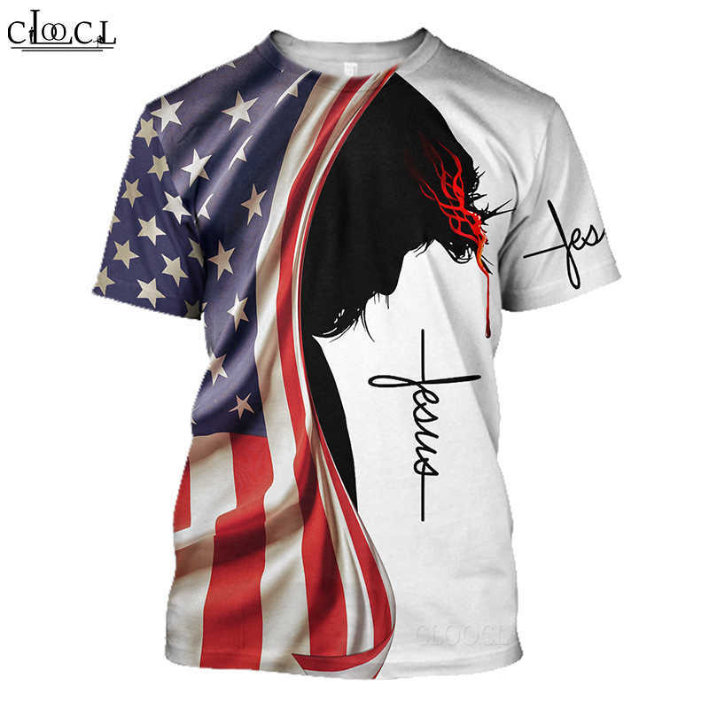 CLOOCL est God Religion Christ Jesus 3D Print T Shirt Streetwear Men Women Fashion T-shirt Harajuku Top Drop 210629