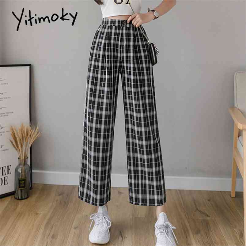 Yitimoky Vintage Plaid Pant High Waist Plus Size Wide Leg Casual Female Trousers Summer Joggers Clothes Streetwear 210721, Black
Yitimoky Vintage Plaid Pant High Waist Plus Size Wide Leg Casual Female Trousers Summer Joggers Clothes Streetwear 210721, Black