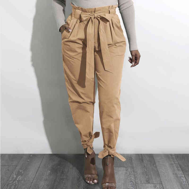 Fashion black Cargo Pants Women high waist femlae Camo Trousers Plus Size harem pants 210521