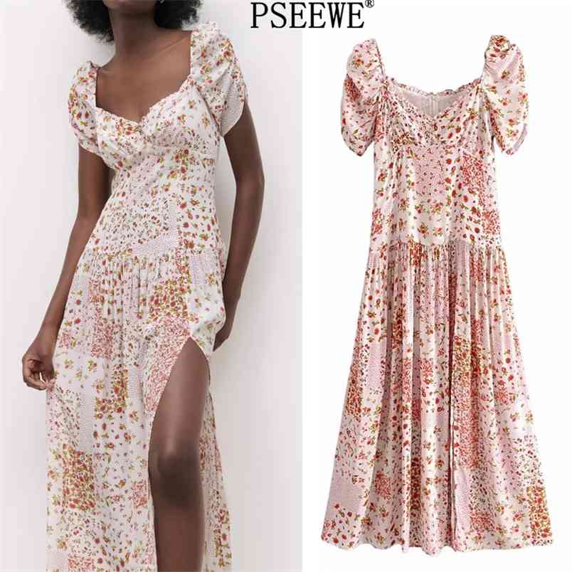 Summer Dress Woman Patchwork Floral Long Women Vintage Ruched Short Puff Sleeve Cottagecore Midi 210519, Multi
Summer Dress Woman Patchwork Floral Long Women Vintage Ruched Short Puff Sleeve Cottagecore Midi 210519, Multi