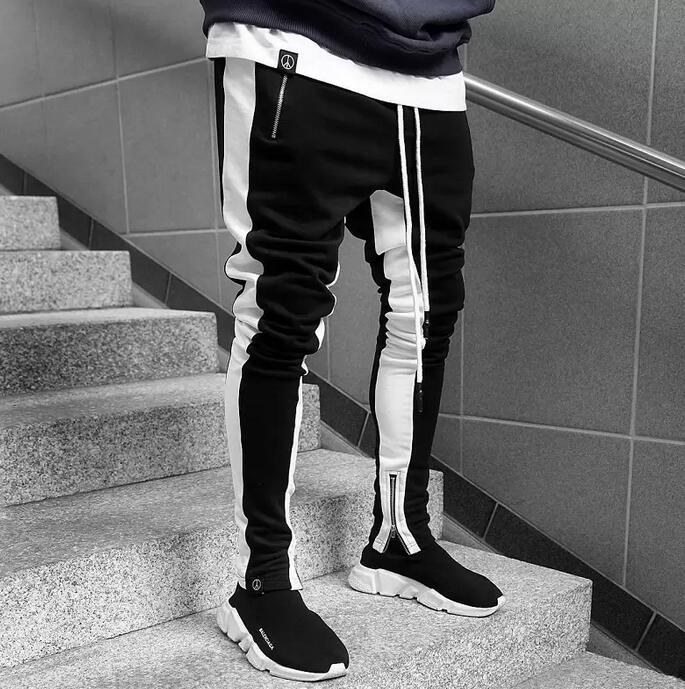 Mens Track Pants NEW Fashion Hip Hop Fitness Streetwear Trousers Men Striped Jogger Skinny Joggers Sweatpants Pantalon Homme