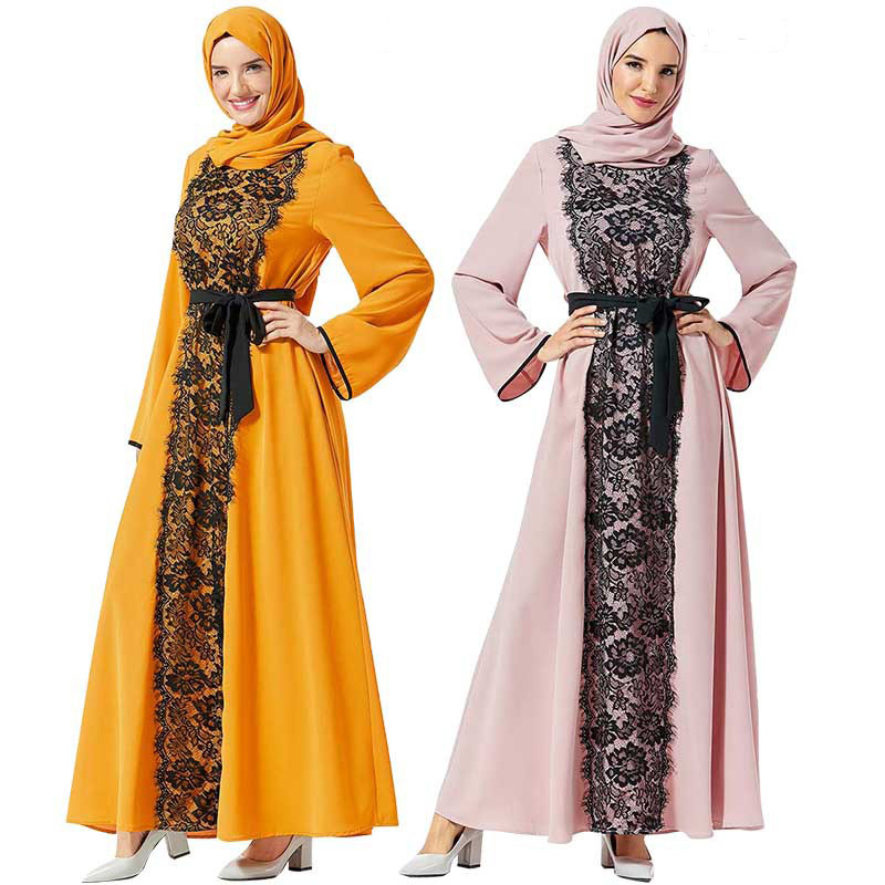 Elegant Big Swing Muslim Abaya Dress Women Lace Lace-up Dubai Arab Loose Abaya Dresses Kimono Kaftan Islamic Clothing 4XL New
Elegant Big Swing Muslim Abaya Dress Women Lace Lace-up Dubai Arab Loose Abaya Dresses Kimono Kaftan Islamic Clothing 4XL New