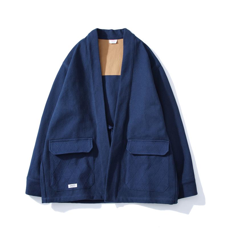 Sashiko Robe Plant Dyed Noragi Japanese Kendo Clothing Fabric Vintage Man Jacket Men Jackets And Coats Men's