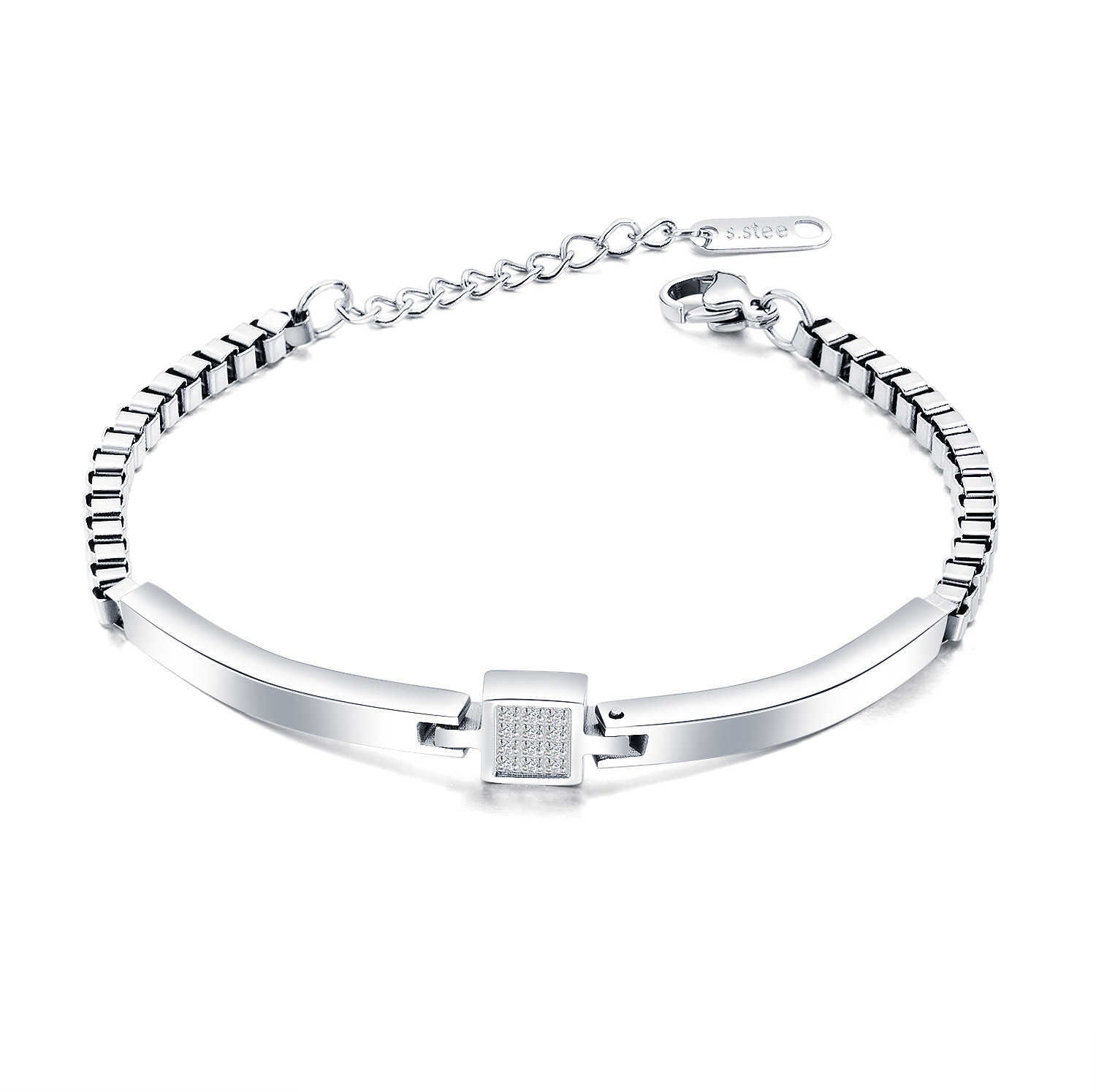 Cl-123 Wholesale Supply Titanium Steel Women's Bracelet, Zircon Plated Rose Gold Creative Box Chain Bracelet Q0720
Cl-123 Wholesale Supply Titanium Steel Women's Bracelet, Zircon Plated Rose Gold Creative Box Chain Bracelet Q0720
