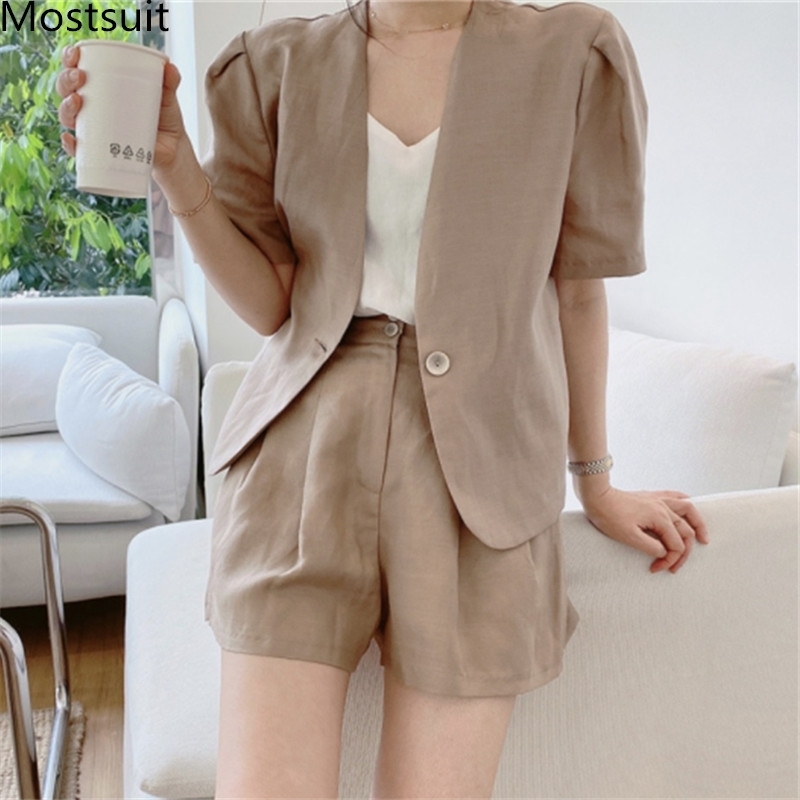 Korean Solid Two Piece Sets Outfits Women One-button Short Sleeve Blazer + Shorts Suits Fashion Simple Casual 2 Pcs 210518, Gray
Korean Solid Two Piece Sets Outfits Women One-button Short Sleeve Blazer + Shorts Suits Fashion Simple Casual 2 Pcs 210518, Gray