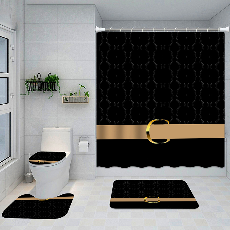 Fashion Home Waterproof Shower Curtains Classic Double Letter Printed Curtain Personality Bathroom Non Slip Mats
Fashion Home Waterproof Shower Curtains Classic Double Letter Printed Curtain Personality Bathroom Non Slip Mats