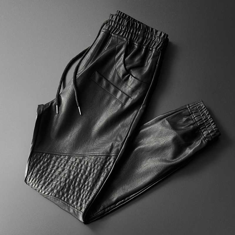 Thoshine Brand Men Leather Pants Superior Quality Elastic Waist Jogger Pants Motorcycle Pocket Faux Leather Trousers Harem Pants 201112, Black
Thoshine Brand Men Leather Pants Superior Quality Elastic Waist Jogger Pants Motorcycle Pocket Faux Leather Trousers Harem Pants 201112, Black