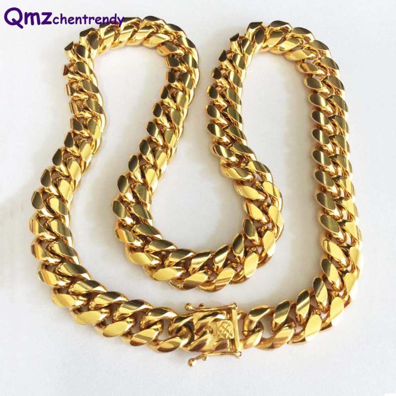 Luxury 14mm Mens Stainless Steel Gold Curb Cuban Hip Hop Chain Necklace Boys Fashion Link Dragon Casting Clasp Jewelry Chains
Luxury 14mm Mens Stainless Steel Gold Curb Cuban Hip Hop Chain Necklace Boys Fashion Link Dragon Casting Clasp Jewelry Chains