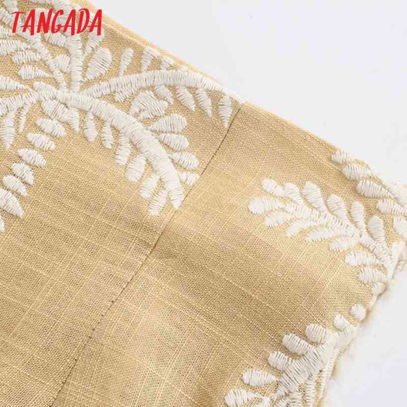 Women Embroidery Midi Skirt Faldas Mujer Vintage Zipper High Street Ladies Chic Mid Calf Skirts JE08 210416