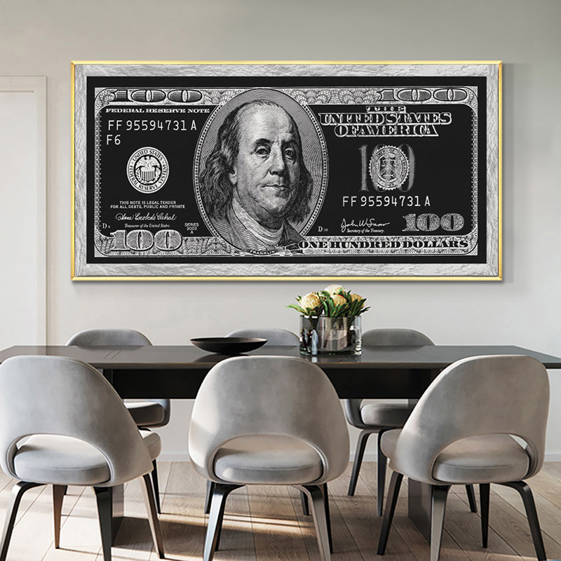 Colorful Dollors Canvas Paintings Graffiti Art For Living Room Modern Money Watercolor Abstract Art Cuadros Posters Home Decor