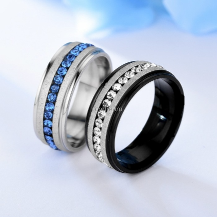 Row Diamond Ring Band Finger Crystal White Blue Single Stainless Steel Engagement Wed Rings Women Men Fashion Jewelry Will and Sandy, Golden;silver
Row Diamond Ring Band Finger Crystal White Blue Single Stainless Steel Engagement Wed Rings Women Men Fashion Jewelry Will and Sandy, Golden;silver