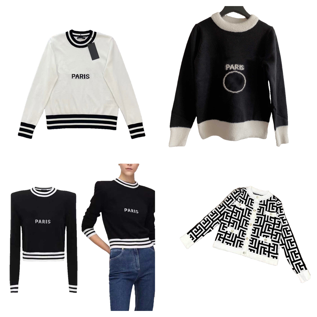 Sweater Women' Designer Crew Neck Hoodies Striped Fashion Darling Long Sleeve Women High End Jacquard Knitting Coats
Sweater Women' Designer Crew Neck Hoodies Striped Fashion Darling Long Sleeve Women High End Jacquard Knitting Coats