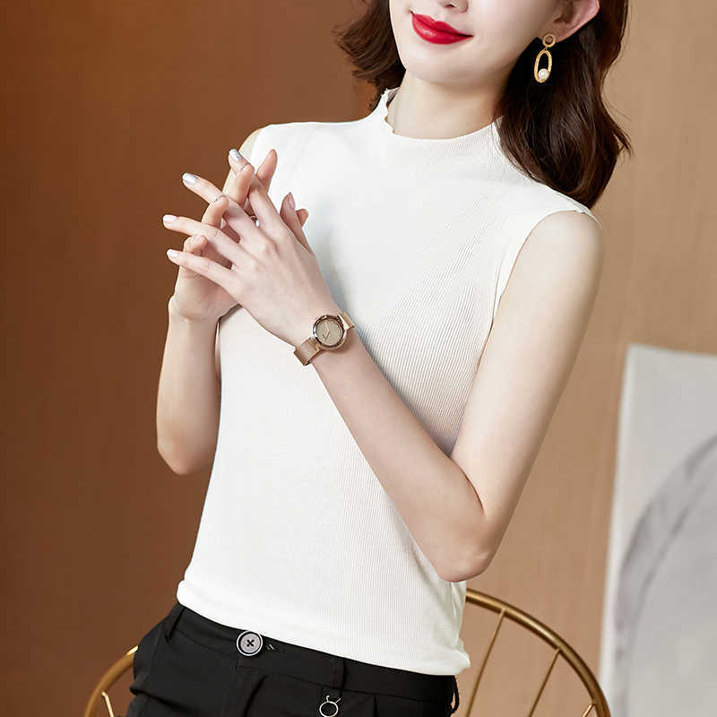 Summer Korean Fashion Modal Tank Top Women Satin Office Lady Solid Black Plus Size XXXL/5XL Clothing for 210531