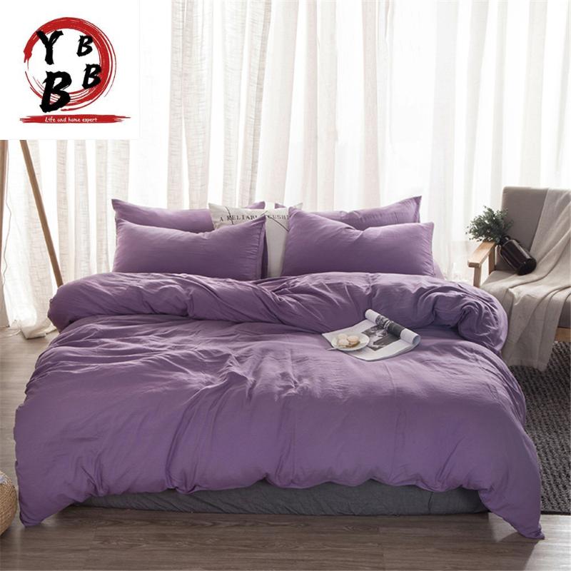 Bedding Sets Soft Washed Cotton Set Purple Bedlinen Queen King Duvet Cover Bed Sheet Pillowcase Adult Solid Color Bedclothes, Style7
Bedding Sets Soft Washed Cotton Set Purple Bedlinen Queen King Duvet Cover Bed Sheet Pillowcase Adult Solid Color Bedclothes, Style7