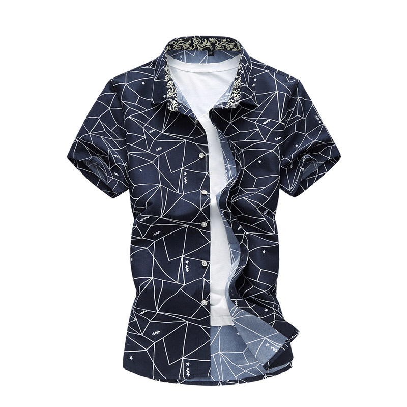 Summer New High Quality Men's Shirts Short Sleeve Printed Casual Slim Fit Social Men Shirt Big Size XXXXL XXXXXL XXXXXXL 7XL 210412