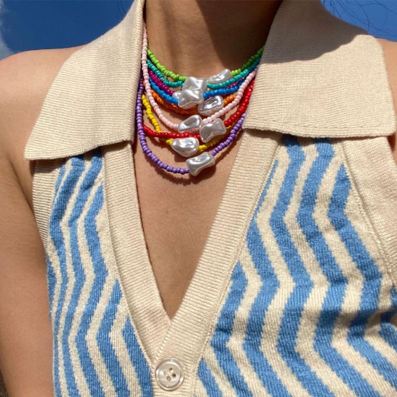 Chokers Cosysail Bohemian Irregular Pearl Necklace For Female Y2K Colorful Rice Beaded Choker Handmade Jewelry
Chokers Cosysail Bohemian Irregular Pearl Necklace For Female Y2K Colorful Rice Beaded Choker Handmade Jewelry