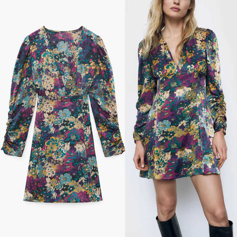Za Elegant Floral Print Mini Dress Women Puff Long Sleeve Vintage Slim Dresses Female Fashion Side Zip Flower Short Vestido 210602, As picture
Za Elegant Floral Print Mini Dress Women Puff Long Sleeve Vintage Slim Dresses Female Fashion Side Zip Flower Short Vestido 210602, As picture