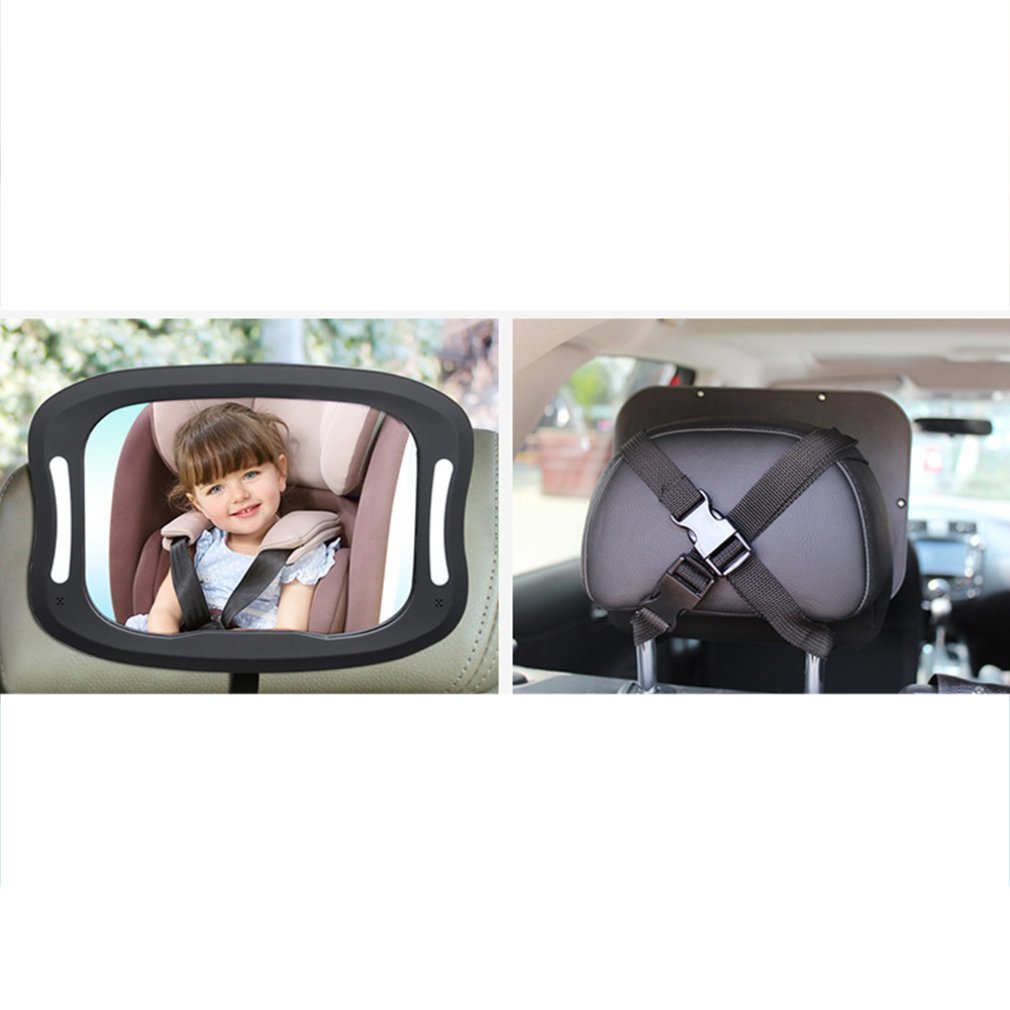 Car seat Rear view mirror Baby view mirror Remote Led Lighting Rear view mirror Acryl Abs 360 degrees Rotation